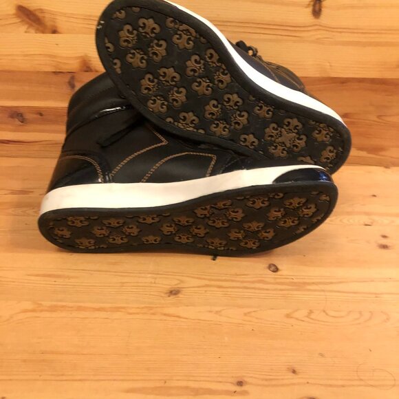 House of Dereon Patent Leather High Top Sneakers Shooties-SO LUXE! - Picture 15 of 16